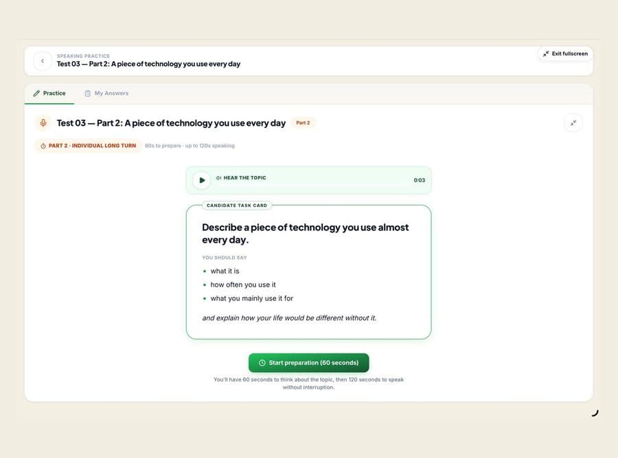 AI Speaking task