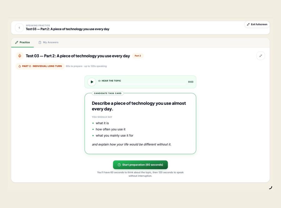 AI Speaking task